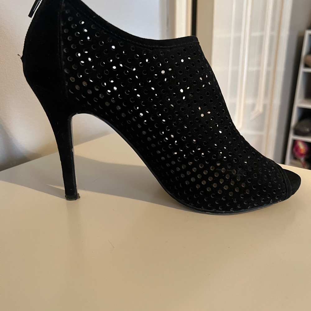 Madden Girl black suede peep toe booties - Picture 5 of 5
